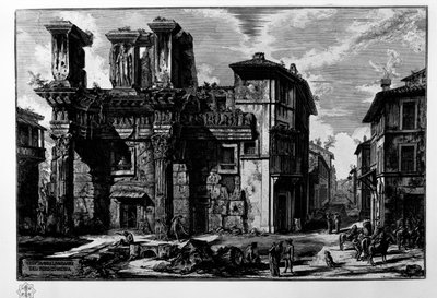 Gezicht op de overblijfselen van het Forum van Nerva door Giovanni Battista Piranesi